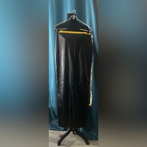 Black Faux Leather Pencil Skirt - 2-Way Zipper